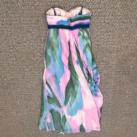 BCBGMaxAzria Silk Chiffon Watercolor Sleeveless Maxi Dress Size 4 Women’s - Picture 5 of 9
